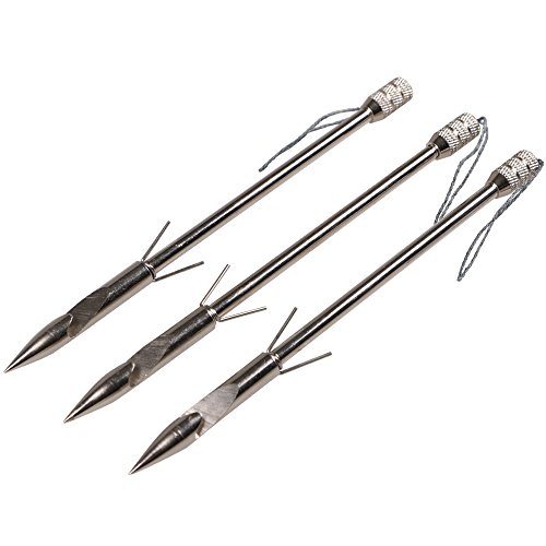 Smarty Steel Fishing Harpoon Slingshot Bullet Spear Prong Barbed Gig Hunting Fishing Tools Set of 3