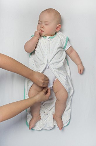Amazing Baby Microfleece Sleeping Sack with 2-Way Zipper, Playful Dots, SeaCrystal, Small