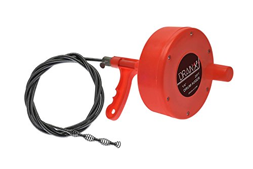 Plumbing Snake Drain Auger | 25-Ft Drain Snake Cable with Work Gloves and Storage Bag