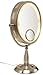 Jerdon HL9510N 8-Inch x 10-Inch Oval Lighted Vanity Mirror with 10X and 1X Magnification, 3-Light Settings, Nickel Finish from Jerdon