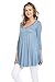 Frumos Womens Tunic Tops For Leggings V-Neck Top Tunic LA-Dusty Blue 2X-Large
