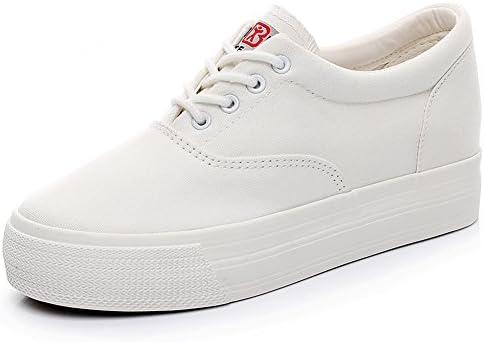 Girls Womens Classic Platform Low Wedge Heel Canvas Sneakers Trainers Fashion Lace Up Espadrille Shoes