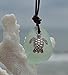 Handmade in the USA women’s sea glass necklace, women’s leather necklace, sea foam mint jewelry, FREE gift wrapping