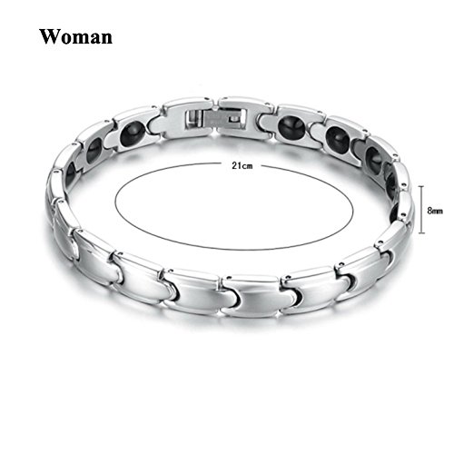 Titanium Stainless Steel Couple Cuff Bracelet Healthy Hematites Inlay Bangle Pure Color Brushed Anti-Allergy