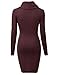 Doublju Cowl Neck Ribbed Knit Fitted Sweater Dress (Plus size available)