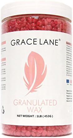 Hard Wax Beans by Grace Lane | Hair Removal Hot Paraffin Waxing 1 Pound (Rose)