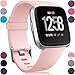 Wepro Bands Compatible with Fitbit Versa 2 Bands, Soft Bands Compatible with Versa 2 Bands for Woman Men, Sport Bands Compatible with Fitbit Versa Bands for Women, Small, Pink Sand
