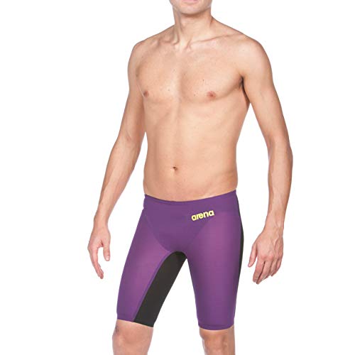 Arena Men's Powerskin Carbon Air Swim Jammer, Plum/Fluo Yellow, 30