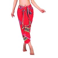 AteAte Womens Beachwear Bikini Cover up Skirt Wrap Pareo Dress Swimwear Sarong Printed 63" x 43" (Elegant Red)