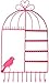 WELL-STRONG Earring Necklace Holder Birdcage Wall Mount Jewelry Organizer Hanger for Girls Pink
