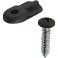 Prime-Line PL 7906 Flush Screen Clips with Screws, Plastic, Black (12 Pack)