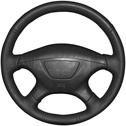 KAIJIFXP Hand-stitched black PU Artificial leather car steering wheel cover for Mitsubishi Pajero Sport 2004 Montero Sport 2004