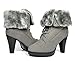 DREAM PAIRS Women's Fashion Fur Lined Lace Up Chunky Heel Wedge Platform Winter Ankle Boots