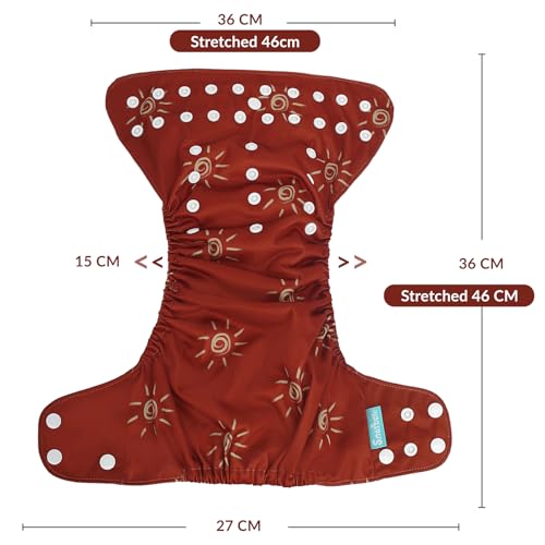 Smarbore Baby Cloth Diapers Set - 4 Pack with 4 Inserts & 1 Wet/Dry Separation Bag, Reusable Infant Toddler Nappy, Adjustable Pocket Diapers for Baby Boys and Girls (6-33 pounds, 0-3 Years)