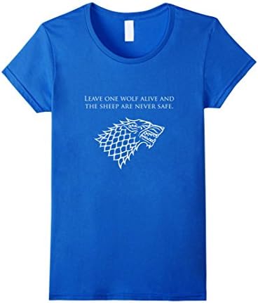 Womens Leave One Wolf Alive - Arya T-Shirt Medium Royal Blue