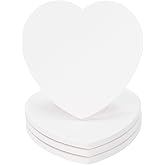 uxcell 4Pcs Absorbent Coasters White Marble Heart Shape Coaster with Cork Backing Non-Slip for Home Office 4.3inches.
