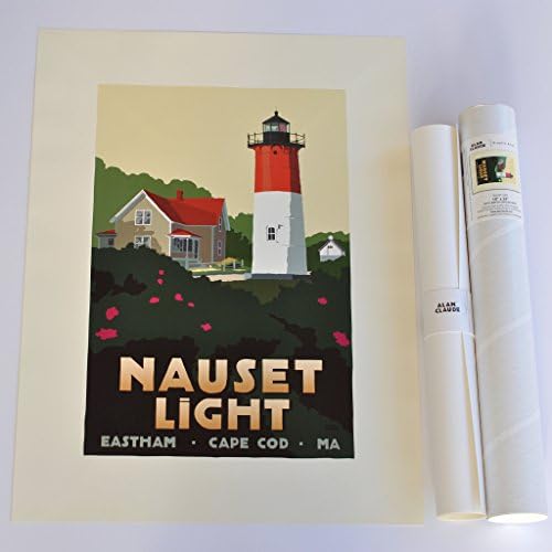 Nauset Light, Cape Cod Print (18x24 Lighthouse Travel Poster, Wall Decor Art)