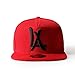 LEEYA N10 Classic Punk Hip-Hop Baseball Cap,Flat-Brimmed Hat,100% Cotton Adjustable Snapback Hat for Men Or Women (red)