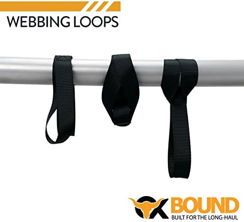 OXBOUND Webbing Loops (5 pack) - Secure Tie Down Straps (Black)