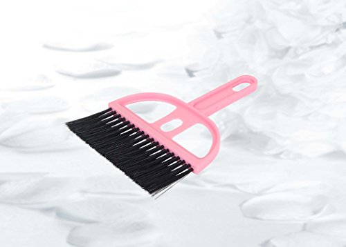 Krishna Handmade INDIAN Plastic Table Cleaning MINI BRUSH with TRAY/Dustpan and Brush Set/High Quality PET Fibers/MINI - Handy Set/Size - Small/Colour - Pink/[Krish-Misc-PL11] - Thumbnail 2