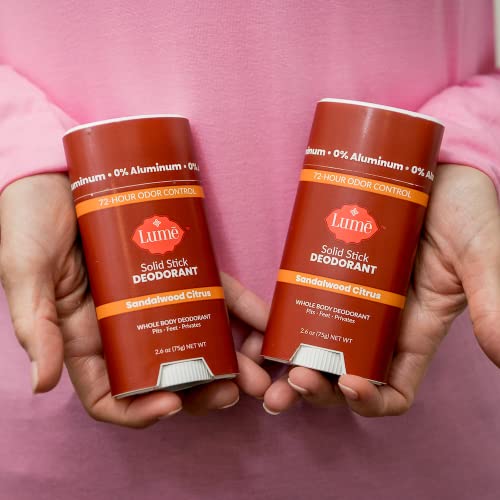 Lume Natural Solid Deodorant Stick Whole Body Deodorant Aluminum