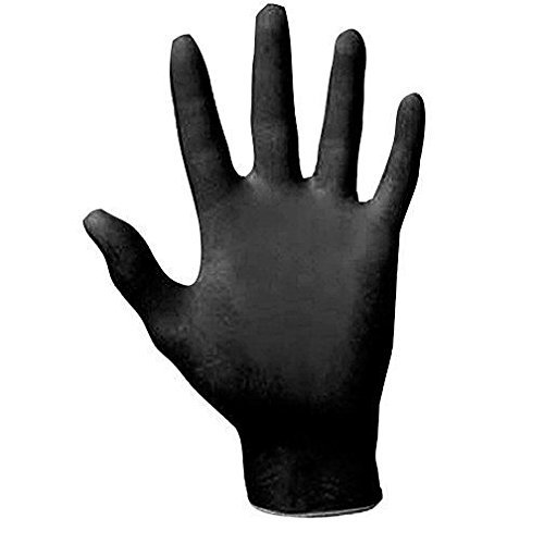 SAS Safety 66517 Raven Powder-Free Disposable Black Nitrile 6 Mil Gloves, Medium, 100 Gloves by Weight (10 Boxes-Case (1000))