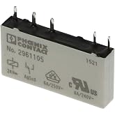 PHOENIX CONTACT REL-MR-24DC/21 (2961105), 1PDT, Ambient Temperature (Operation): -40 to +85 Degrees C, Input Voltage 24 VDC, Miniature, Plug-in, Power Contacts UP to 6 AMP, Power Relay, Single Relay,