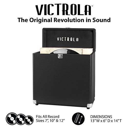 Victrola Vintage Vinyl Record Storage and Carrying Case, Fits all