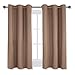 NICETOWN Blackout Window Curtains and Drapes for Kitchen, Window Treatment Thermal Insulated Solid Grommet Blackout Drapery Panels (Set of 2 Panels, 42 by 45 Inch, Cappuccino) primary