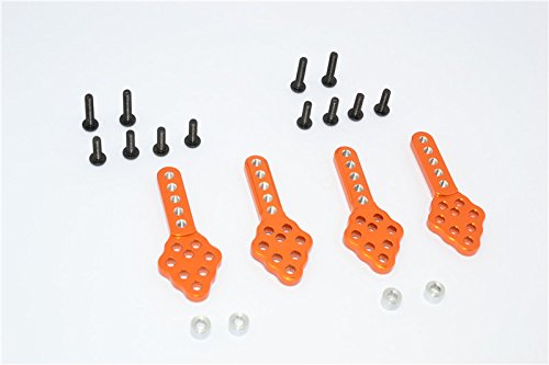 Axial SCX10 Upgrade Parts Aluminum Front & Rear Adjustable Damper Mount With Multiple Holes (Upward & Downward The Chassis) - 2 Prs Orange