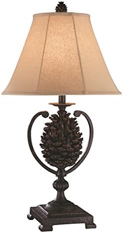 Stein World Furniture Big Sur Pine Cone Rustic Iron Lamp, Painted Brown