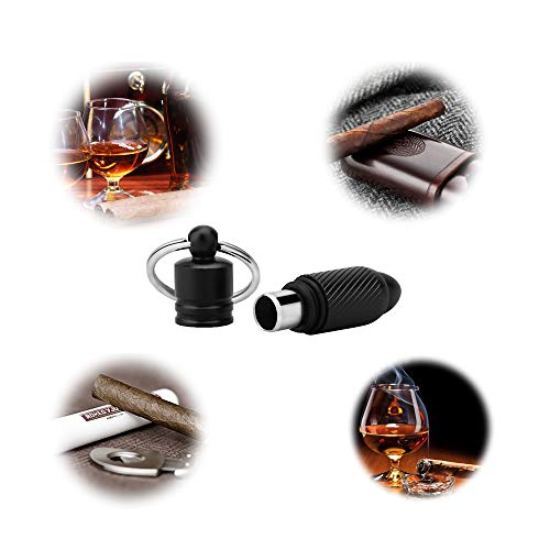 Stainless Steel Cigar Punch Ultra Sharp Cigar Cutter Keychain Twist Cut, Bullet Shape 7 mm Hole
