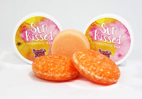 Shampoo-Condition-Bars-Includes-2-Shampoo-Bars-1-Conditioner-Bar-2-Travel-Containers-All-Natural-Safe-for-Color-Treated-Hair-SLS-Free-Shampoo-Bars-Sunkissed