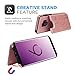 SUPWALL Galalxy S9 Wallet Case with Card Holder, Premium PU Leather Kickstand Card Slots Case, Double Magnetic Clasp and Durable Shockproof Cover for Galalxy S9 (Butterfly-Gold)