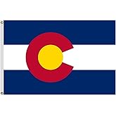 Colorado State Flag 4X6 FT - Vivid Color, All Weather, Double Stitched CO State Flags,Colorado Flags with Sturdy Brass Ring. (4X6)