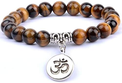 DLIAAN Bracelets 8Mm Natural Stone Lava 11-Color Style Beaded Strand Yoga Bracelets Men Chakra Mala Om Charm Bracelets For Women Jewelry Handmade