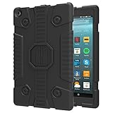 TsuiWah All-New Amazon Kindle Fire HD 8 Shockproof Impact Resistant Flexible Kids Friendly Soft Silicone Case for Fire HD 8 Tablet (7th Gen,2017 release),(6th,2016)(5th,2015)(4th,2014), Black