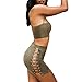 Antopmen Women Sexy Spaghetti Strap Crop Top Side Lace Up Skirt Outfit Two Piece Bodycon Bandage Dress