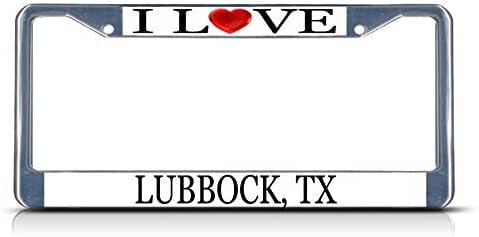 Amazon.com: License Plate Frame I Love Heart Lubbock Tx Aluminum Metal