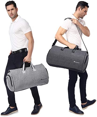 Convertible Garment Bag with Shoulder Strap, Modoker Carry on Garment Duffel Bag for Men Women - 2 in 1 Hanging Suitcase Suit Travel Bags (Black) 6 Convertible Garment Bag with Shoulder Strap, Modoker Carry on Garment Duffel Bag for Men Women - 2 in 1 Hanging Suitcase Suit Travel Bags (Black)