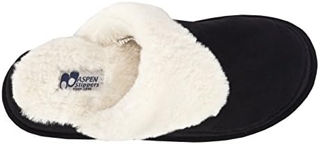 Aspen Slippers- Cozy Slippers For Women-Super Comfy & Warm House Shoes- Scuff Slip On Faux Fur Winter Slippers- Casual Suede Fluffy Open-Back Footwear With Memory Foam Cushioning- Blue/Brown/Red