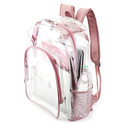 rose gold clear backpack