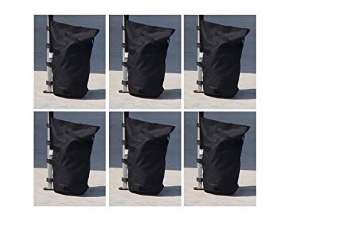 Kronenburg Pavillon Gewichte 6er Set in Schwarz – mit Sand, Splitt, Kies etc. befüllbar - Füllvolumen pro Stück ca. 13…