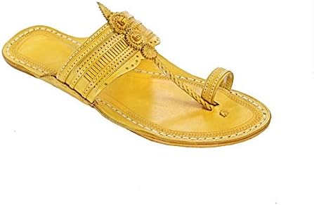 KOLHAPURI CHAPPAL Original Time Favored Yellow for Men Slipper Sandal