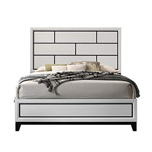 Roundhill-Furniture-Stout-Contemporary-Panel-Bedroom-Set-with-Queen-Bed-Dresser-Mirror-2-Night-Stands-White Roundhill Furniture Stout Contemporary Panel Bedroom Set with Queen Bed, Dresser, Mirror, 2 Night Stands, White