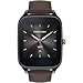 ASUS ZenWatch 2 Smartwatch 1.63in Stainless Steel - Gunmetal/Brown Leather Band (Renewed)