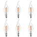 6 Pack 4W/6WLED Filament Candle Light Bulb, Warm White 2700K, E12 Candelabra Base, Flame Shape Bent Tip 40W Incandescent Equivalent 001
