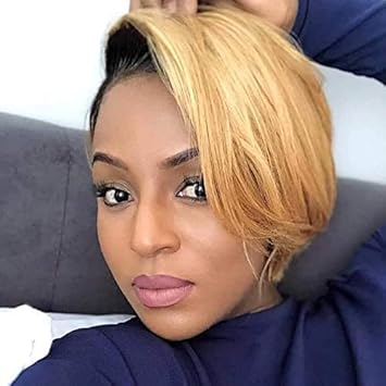 Amazon Com Gzamber Lace Frontal T Part Closure Wigs Short Human Hair Wigs Short Pixie Cut Wigs Side Bangs Short Wigs For Black Women Short Hairstyles Haircuts Wigs Side Bangs Cut Curl