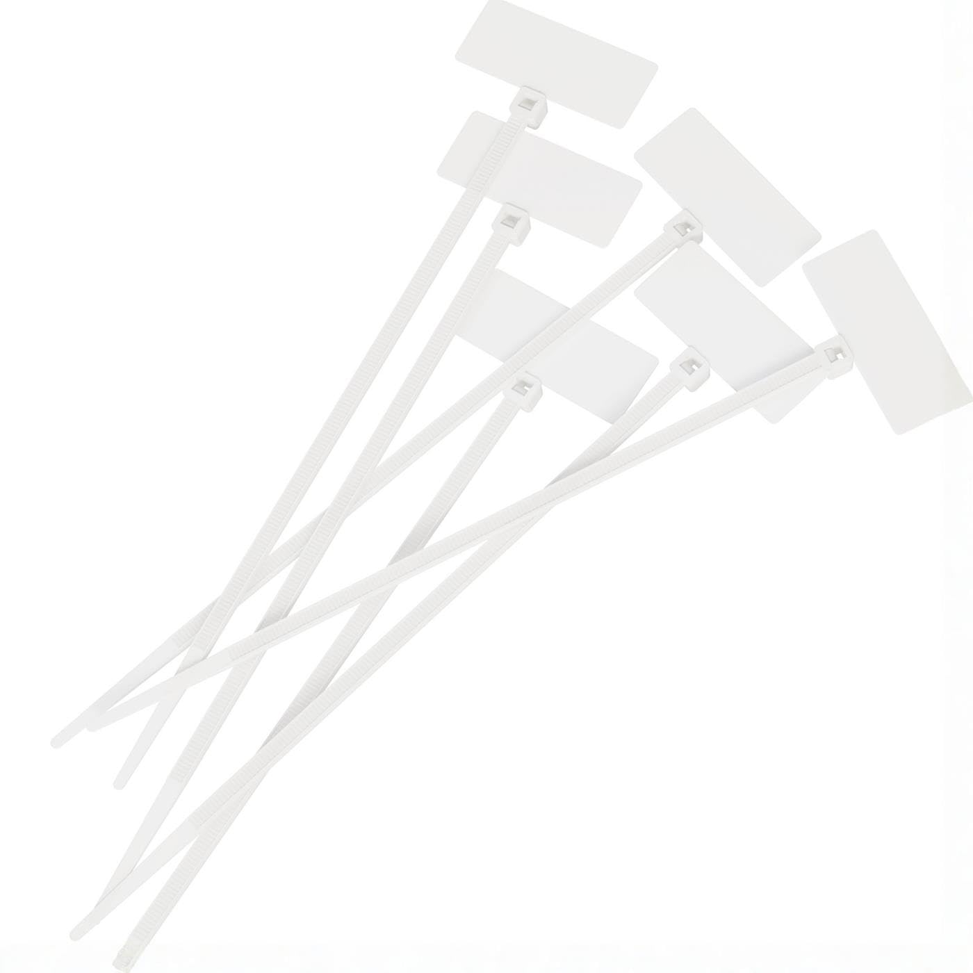 100 x Cable Ties + Labelling Field 110 x 2.5 mm White Labelled 20 x 9 mm