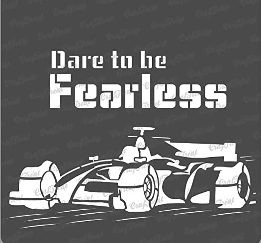 CrafTreat Reusable Race Car Stencils for Painting on Wood, Wall, Tile, Canvas, Paper, Fabric and Floor - Dare to be Fearless -12x12 Inch - DIY Art and Craft Stencils for Home Decor